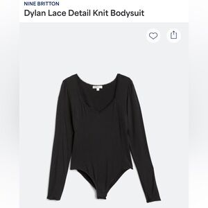 Nine Britton Black Fitted Long Sleeve Bodysuit